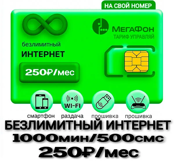 Мегафон тариф Для своих 250 (саморегистрация)